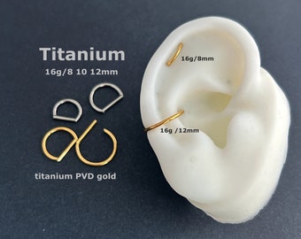 NEW *18g 16g  - Implant Grade Titanium - D Ring - Septum Clicker Conch Helix