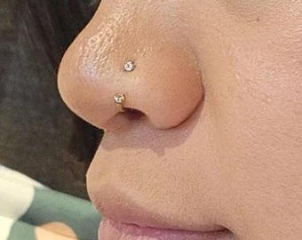 1 PC- 18g ‣ASTM F136 Titanium •  Crystal Horseshoe • Internally Threaded Horseshoe • Horseshoe Septum