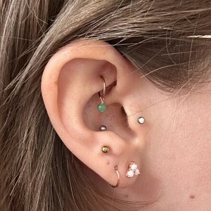 20g 18g Clicker - Rose Gold Gold Silver - 316L Surgical Steel - Rook Hoop With Charm - Cartilage -Lobe