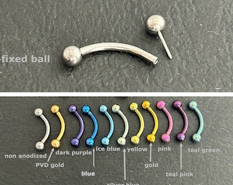 NEW ‣ 16g Threadedless  ‣   Implant Grade Titanium • Eyebrow Ring • Curved Barbells • Lip Ring • Septum Barbell • B27