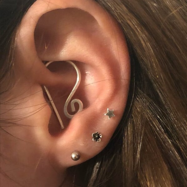 20 18 16 gauge Daith Earring - 925 Sterling Silver - 14K Gold Filled - Rose Gold Filled