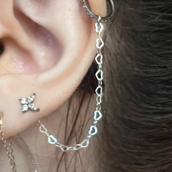 Convertible Chain Add to The Back --Chain Add To Back Of Stud Earring, Hoop Earring.