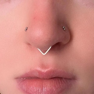 Anneau de septum à chevrons martelé lisse de calibre 20 18 16.