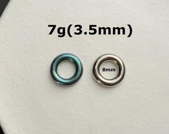 1PC ‣ 7g  8mm 10mm ‣ Anodized Titanium  • Septum Clicker Jewelry  • Septum Ring