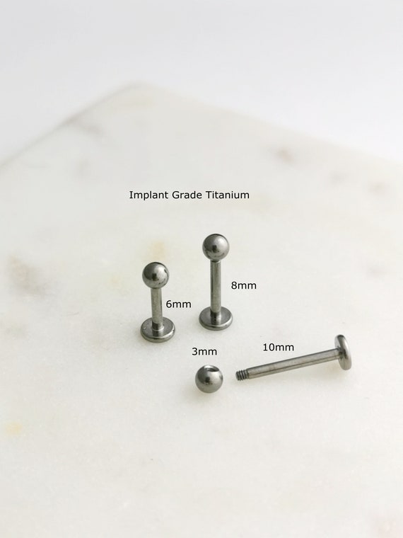 1 Pc 16g 6/8/10mm Implant Grade Titanium Labret Stud 