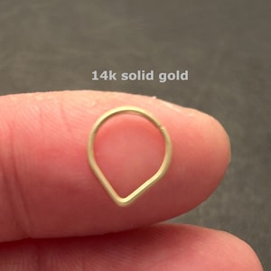 14K Solid Gold - 20g 19g 16g  Chevron Septum Ring.