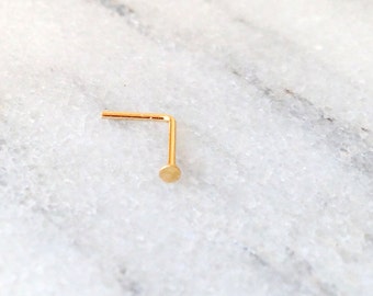 24,22 Gauge Gold / Thin Gold Nose Stud,14K Gold Fill Stud.Flat Head Nose Stud.