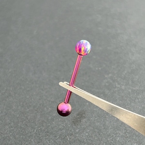 14g ‣ Anodized Titanium Tongue Barbell • Internally Threaded • Anodized 9