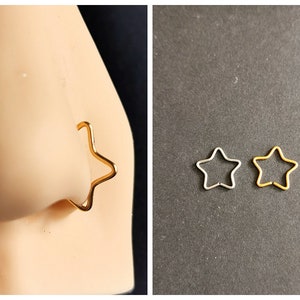 24g 22g 20g Star Nose Ring Star Cartilage Earring image 4