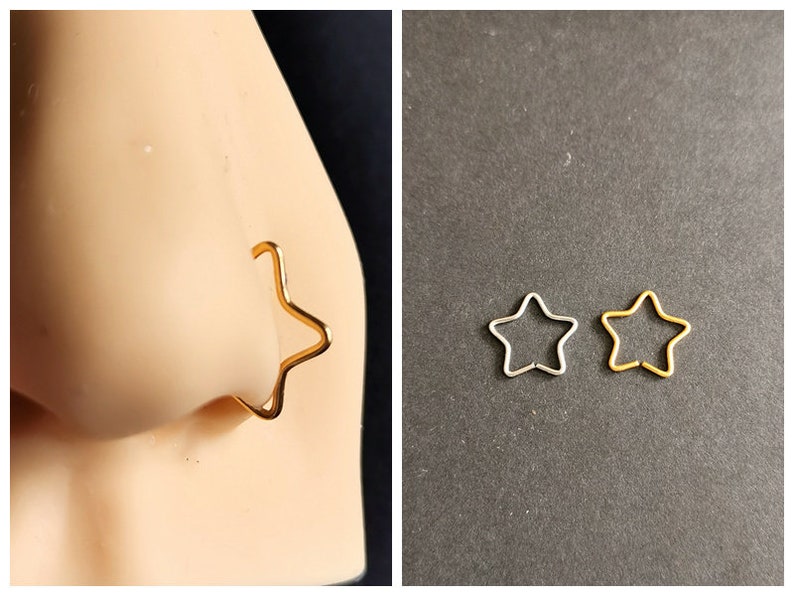 24g 22g 20g Star Nose Ring Star Cartilage Earring image 4