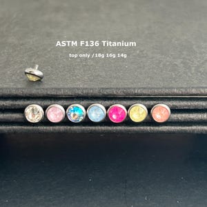 1 PC-18g 16g 14g -ASTM F136 Titanium - Swarovski Crystal Top only