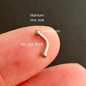 1 PC-Extra Small Bar • Sehr klein GRÖSSE ‣ 16g 5 mm 6 mm • Für Implant-Titan • Augenbrauen Ring • Gebogenen Barbells • Lippenring• Vertikal Labret