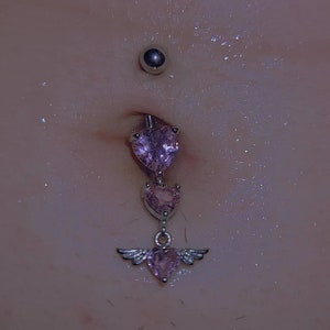 316L Surgical Steel -Heart Belly Ring - Valentine Day Gift