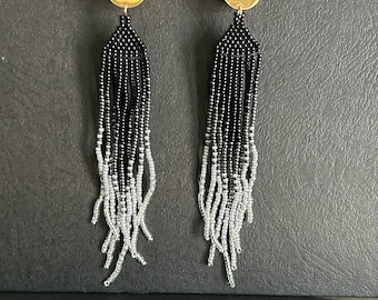 2 PCS - Long Beaded Ear Plugs- Stainless Steel - Ear Weights - Gauges -Ear gauges