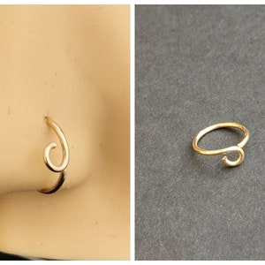 NOWOŚĆ * 20g 18g 14K Złoty wypełniony różowym złotem Srebrny pierścień do nosa