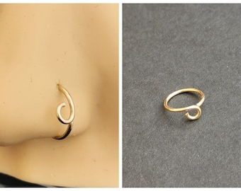 NEW * 20g 18g 14K Gold Filled Rose Gold Filled Sterling Silver Nose Ring