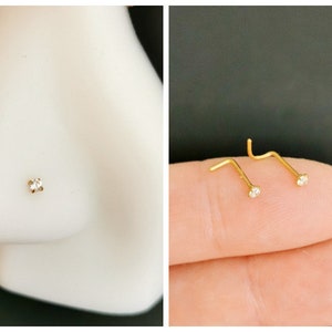 1 pc - 20g Implant Titanium Grade - Gold Plated Nose Stud