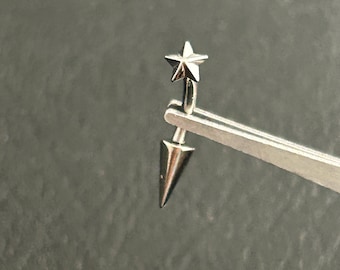 Anello per labbra verticale in titanio di grado implantare da 18 g e 16 g, con filettatura interna, Rook Vertical - B27-A2