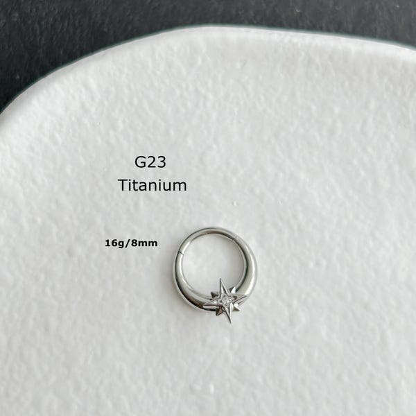 1 szt. - 16 g tytanowy implant klasy gwiazdy kliker przegrody - kliker Daith - 16 g kliker