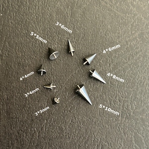 2 PCS - 16g 14g  Implant Grade Titanium -Spike Top Only - Internally Threaded