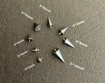 1 PC - 18g 16g M0.9 Threaded  Implant Grade Titanium -Spike Top Only - Internally Threaded
