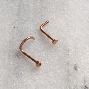 ROSE GOLD 20 gauge Stainless Steel Dot Nose Stud.Flat Head Nose Stud.