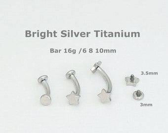 1 PC-16g Argento Brillante Titanio - Anello per Labbra Verticale - Filettato Internamente - Rook Verticale