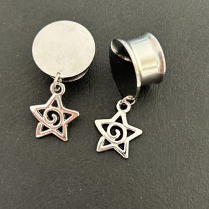 2 pcs - Star Ear Plugs- Stainless Steel - Ear Weights - Gauges -Ear gauges -LYB11
