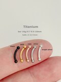 Titanium Curved Barbell – 18g/16g/20g Tiny Ball Eyebrow/Lip Ring