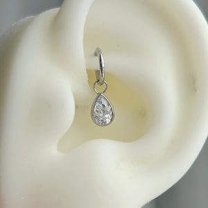 1 PC-ALL Titanium - 20g 18g 16g Clicker - TINY Charm - Rook Hoop With Charm - Lobe Cartilage Helix
