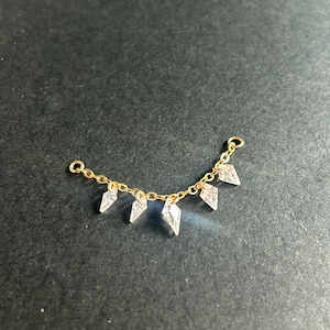 CZ Add On Kette - 45 mm lange Conch Helix Industrial Barbell Kette