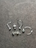 1 pc -20 18 16 14 Gauge -  Glass Nose Eyebrow Ear - Clear Glass Stud Retainers product logo