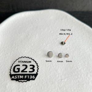 2 PCS -  16g 14g G23 Titanium Flat Head Replacements - Internally threaded