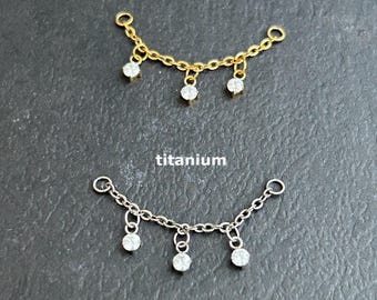 Add On CZ Chain -Connector Chain- Nose Chain- Wp3-qd006