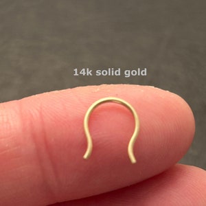 14K Solid Gold - 20g 19g 16g Nose Retainer