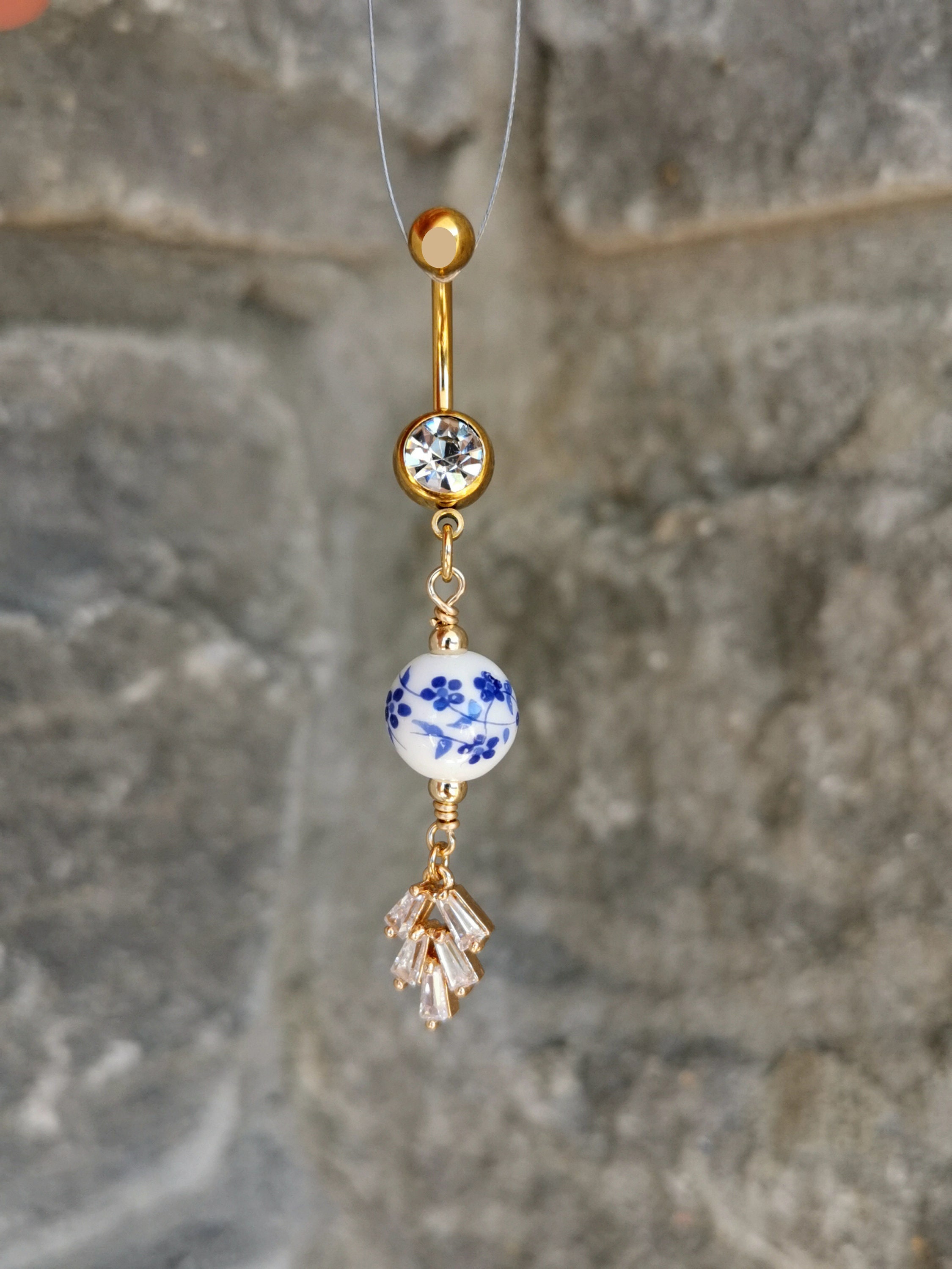 Piercing Ombelico In Titanio 14G | 16mm Con Zirconia Cubica | Extra Lungo Per Interno - Foto 6