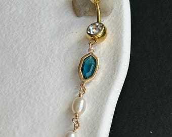 16 g 14 g ‣ ASTM F136 Barre d'haltères en titane - Anneau de ventre en or