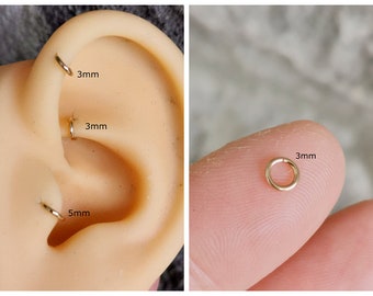 Tiny 14k Gold Filled Hoop Earring – Forward Helix, Tragus, Rook Piercing Jewelry
