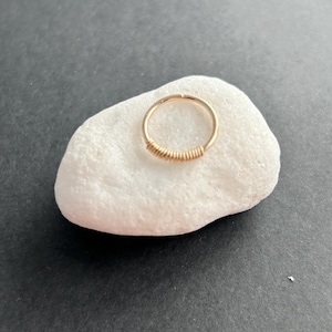 20 18 Gauge Nose Ring with Gold Wrapped,Gold Nose Hoop.