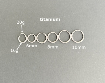 1 PC or 2 PCS- ASTM F136 Titanium Hoop Earrings • Huggies Hoops  • Septum Clicker