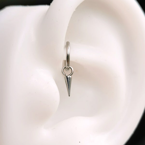 ALL Titanium - 20g 18g 16g Clicker - TINY Charm - Rook Hoop With Charm - Lobe Cartilage Helix