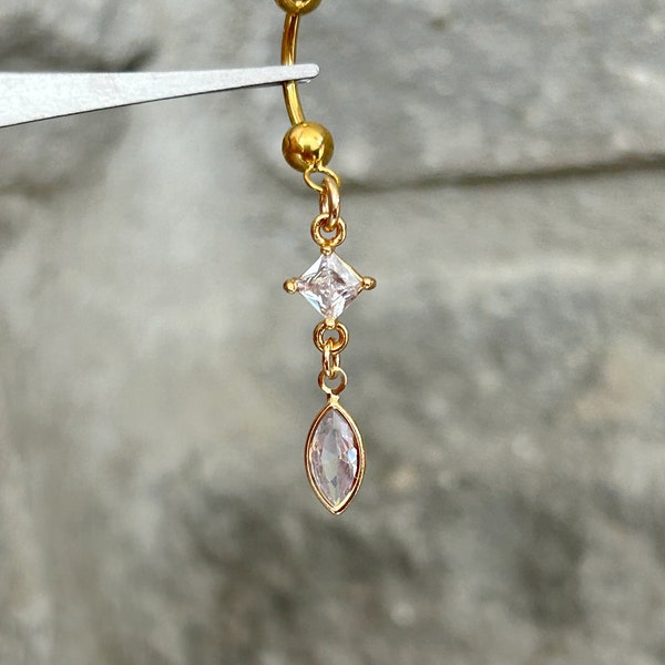 16g 14g ‣Titanium PVD Gold • Simple Gold Belly Ring