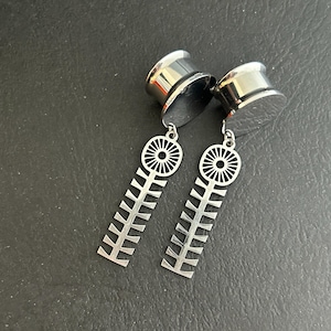 2 PCS - Crystal Ear Plugs- Stainless Steel - Ear Weights - Gauges -Ear gauges