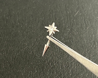 Anello per labbra verticale in titanio di grado implantare da 16 g - Filettato internamente - Rook Vertical - B27-A2