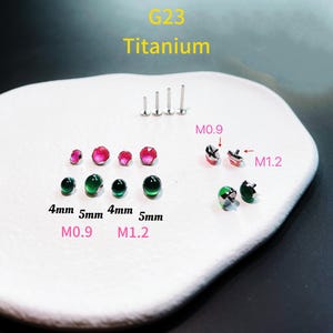 18g 16g 14g ‣ Implant Grade Titanium • Crystal Labret Stud • Internally Threaded Labret Stud  • Conch Stud