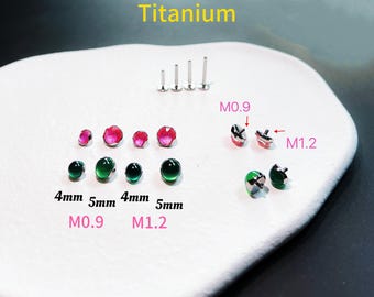 18g 16g 14g ‣ Implant Grade Titanium • Crystal Labret Stud • Internally Threaded Labret Stud  • Conch Stud