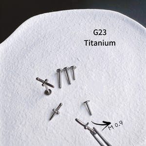 1 pc - 18g  16g - 6 8 10 mm - Implant Grade Titanium - Internally Threaded