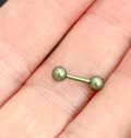 2pcs 16g 14g \u2023 Anodized Lime Green Implant Grade Titanium Industrial Barbell \u2022 Externally Threaded