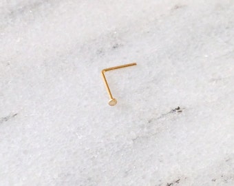 New! 14K Solid Yellow Gold (not 14k Gold Filled)/ Flat Head Nose Stud.