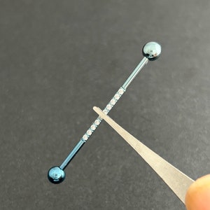READY TO SHIP ‣  14g 36mm Long ‣ Anodized Titanium Industrial Barbell • EXternally Threaded  • 05